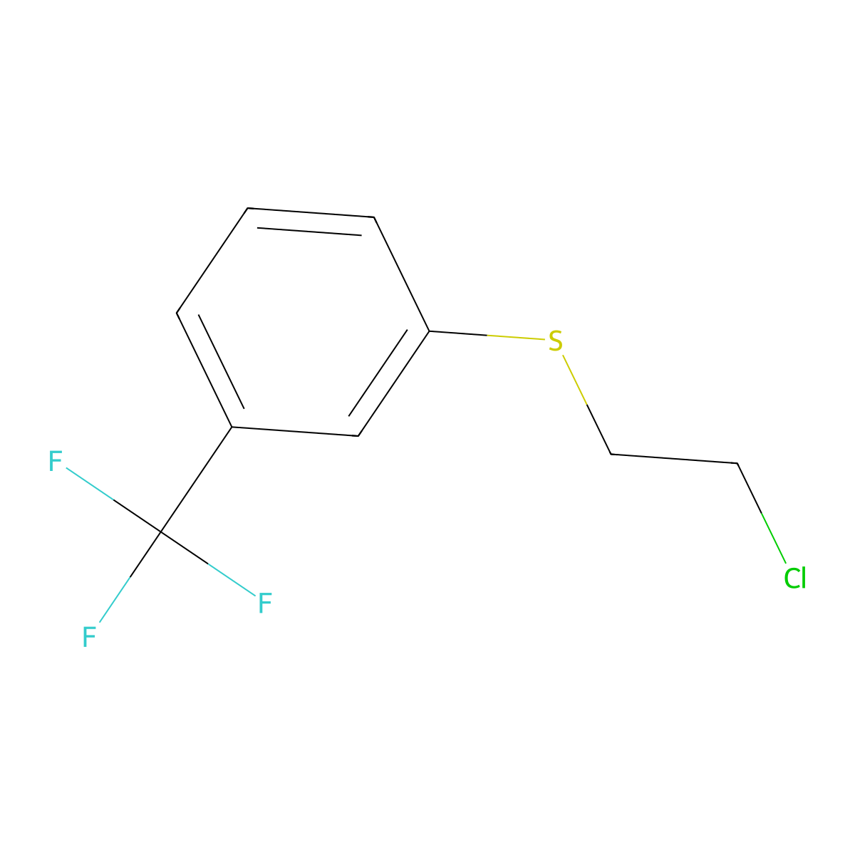 1-[(2-Chloroethyl)sulfanyl]-3-(trifluoromethyl)benzene molecular structure, CAS 448967-32-6
