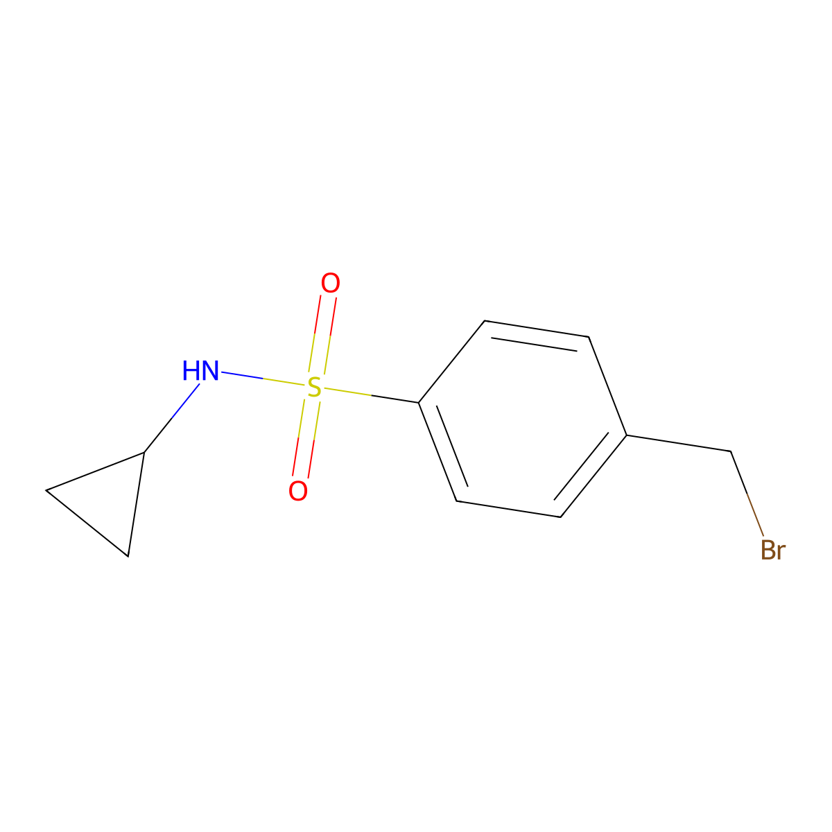 4-(bromomethyl)-N-cyclopropylbenzene-1-sulfonamide molecular structure, CAS 448968-50-1