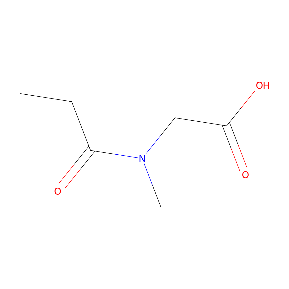 2-[Methyl(propionyl)amino]acetic acid molecular structure, CAS 44897-56-5