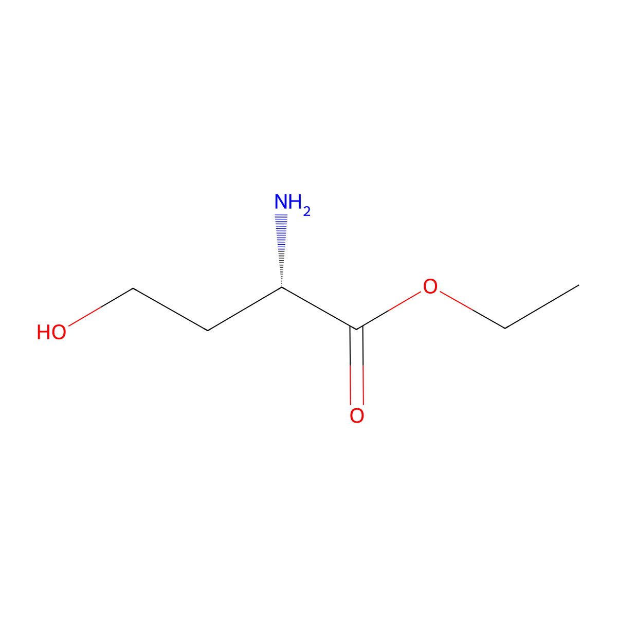 ethyl (2S)-2-amino-4-hydroxybutanoate molecular structure, CAS 44897-64-5