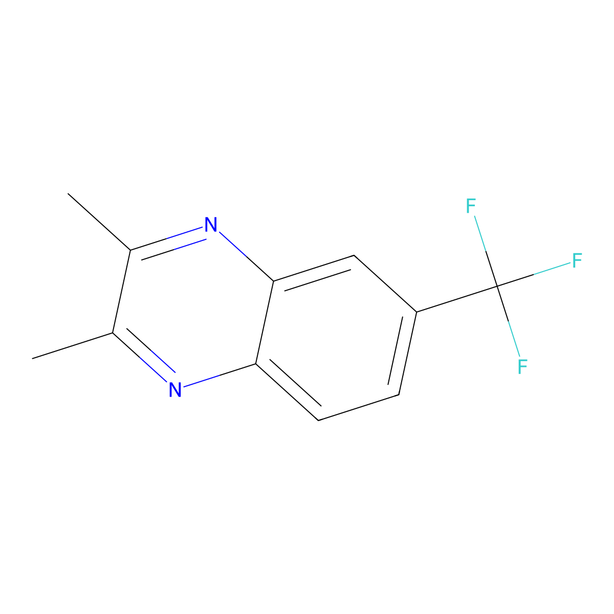 2,3-Dimethyl-6-(trifluoromethyl)quinoxaline molecular structure, CAS 449-72-9