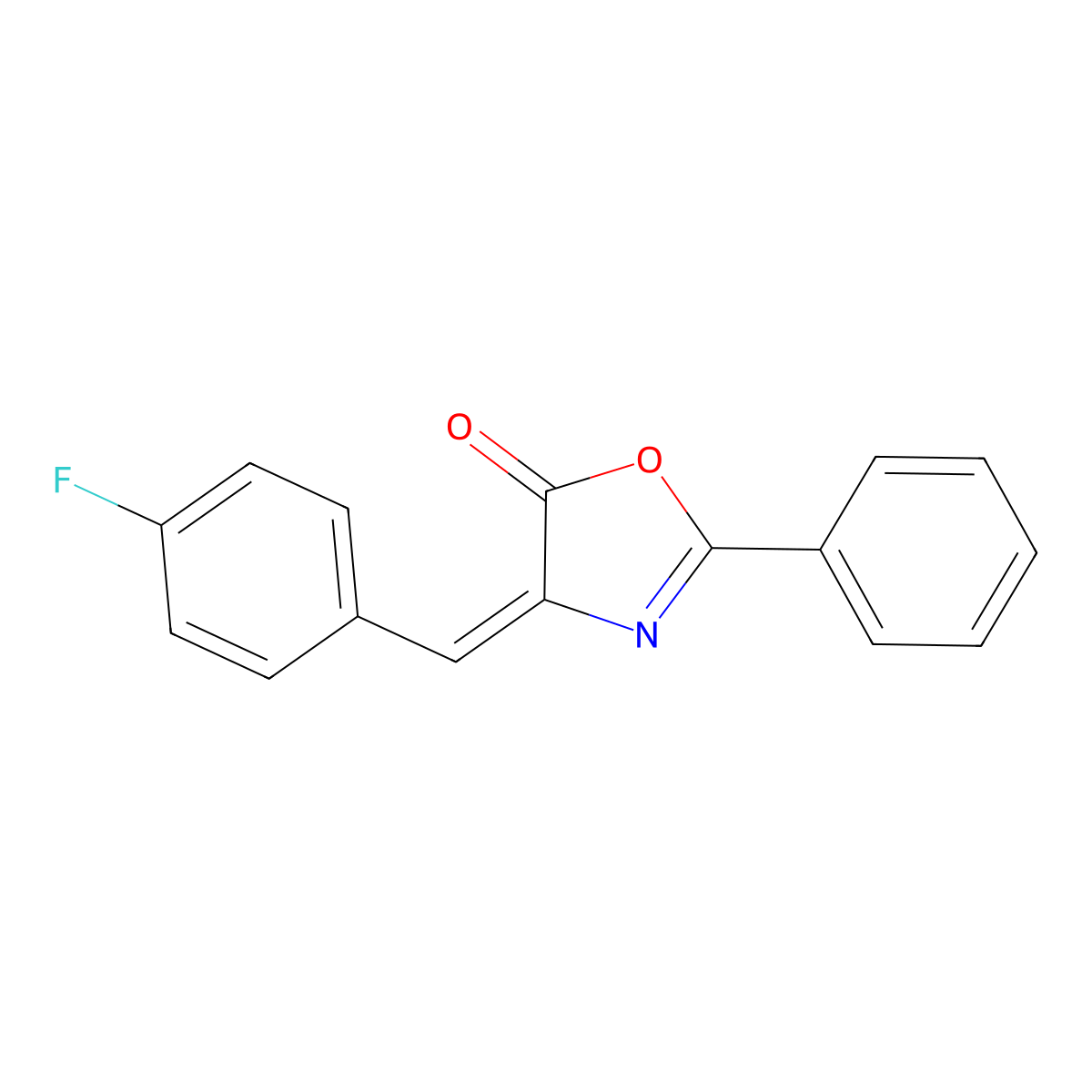4-[(4-Fluorophenyl)methylene]-2-phenyl-5(4H)-oxazolone molecular structure, CAS 449-81-0
