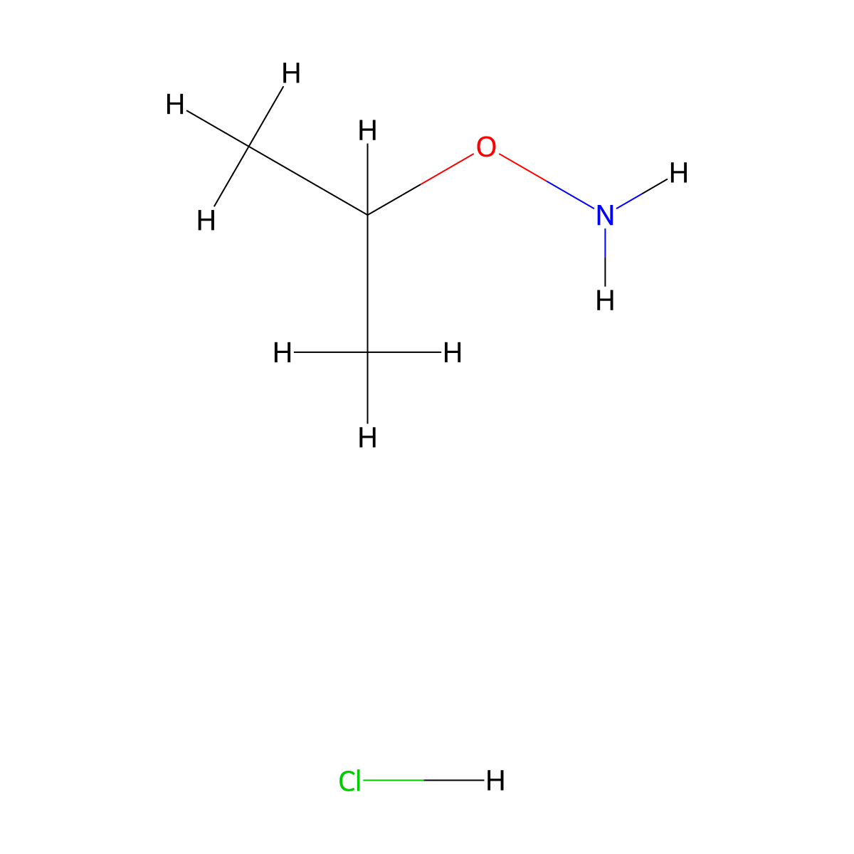 O-(propan-2-yl)hydroxylamine hydrochloride molecular structure, CAS 4490-81-7
