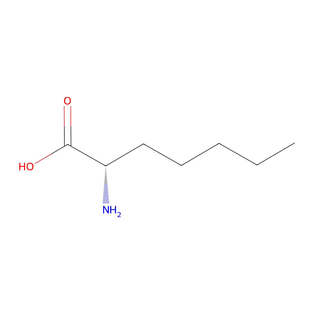 (2S)-2-aminoheptanoic acid molecular structure, CAS 44902-02-5