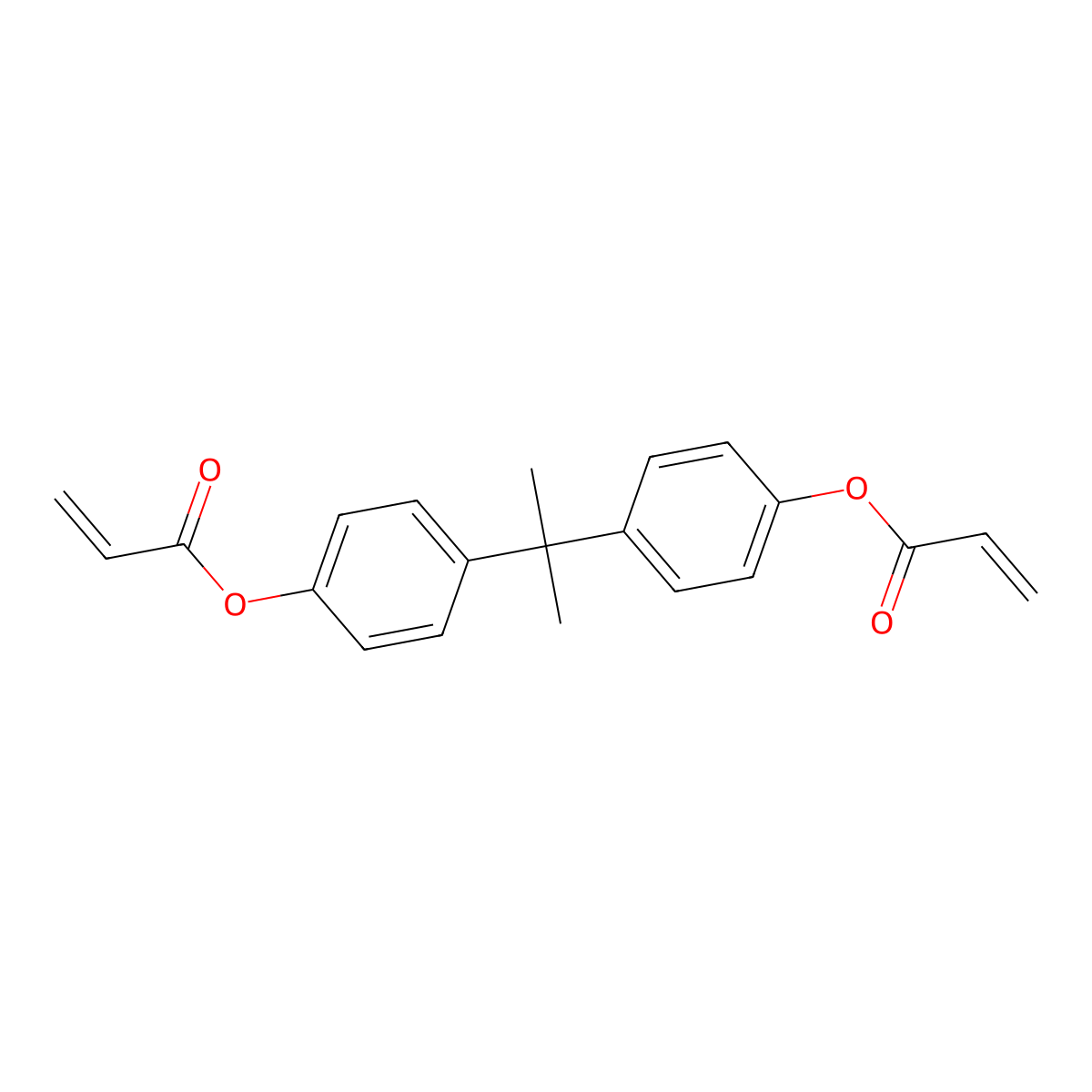 2-Propenoic acid, (1-methylethylidene)di-4,1-phenylene ester molecular structure, CAS 4491-03-6
