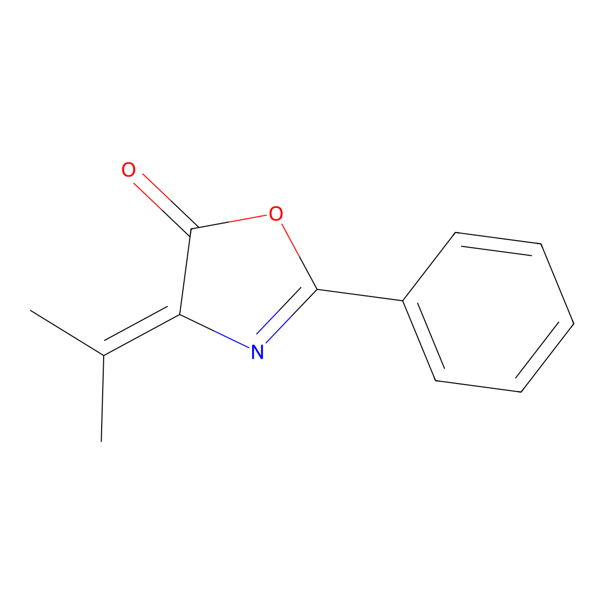 4-Isopropylidene-2-phenyl-5(4H)-oxazole molecular structure, CAS 4491-47-8
