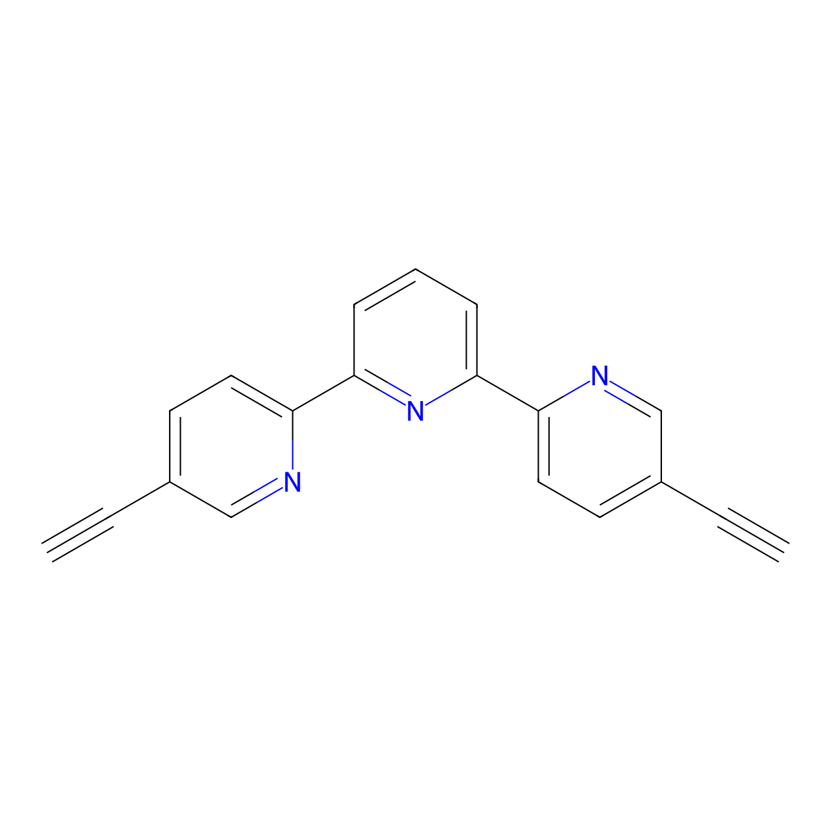 5-Ethynyl-6'-(5-ethynylpyridin-2-yl)-2,2'-bipyridine molecular structure, CAS 449144-82-5