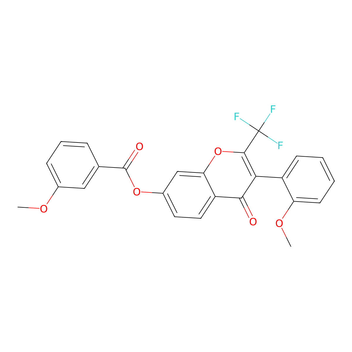 3-(2-methoxyphenyl)-4-oxo-2-(trifluoromethyl)-4H-chromen-7-yl 3-methoxybenzoate molecular structure, CAS 449148-84-9