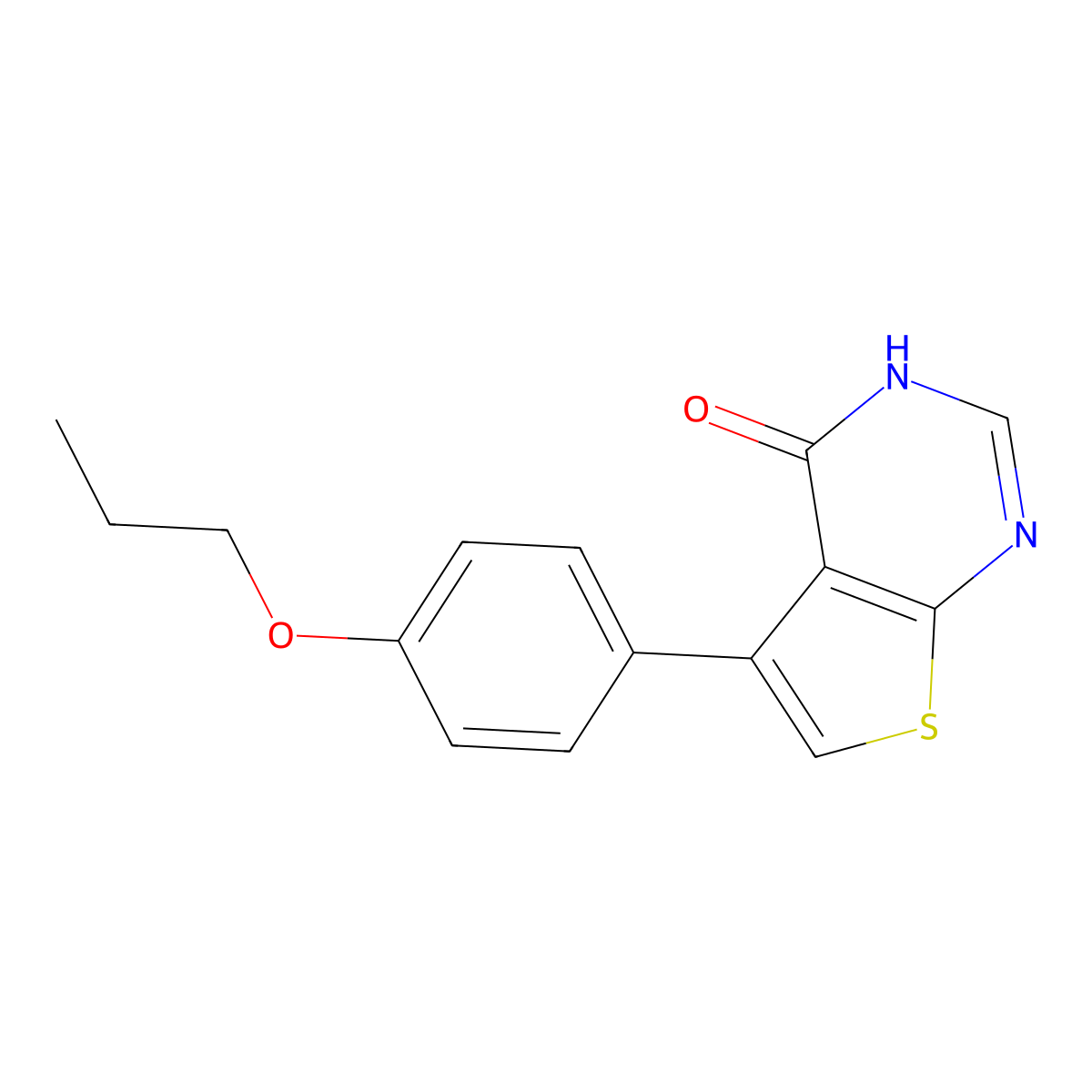 5-(4-propoxyphenyl)thieno[2,3-d]pyrimidin-4(3H)-one molecular structure, CAS 449151-98-8