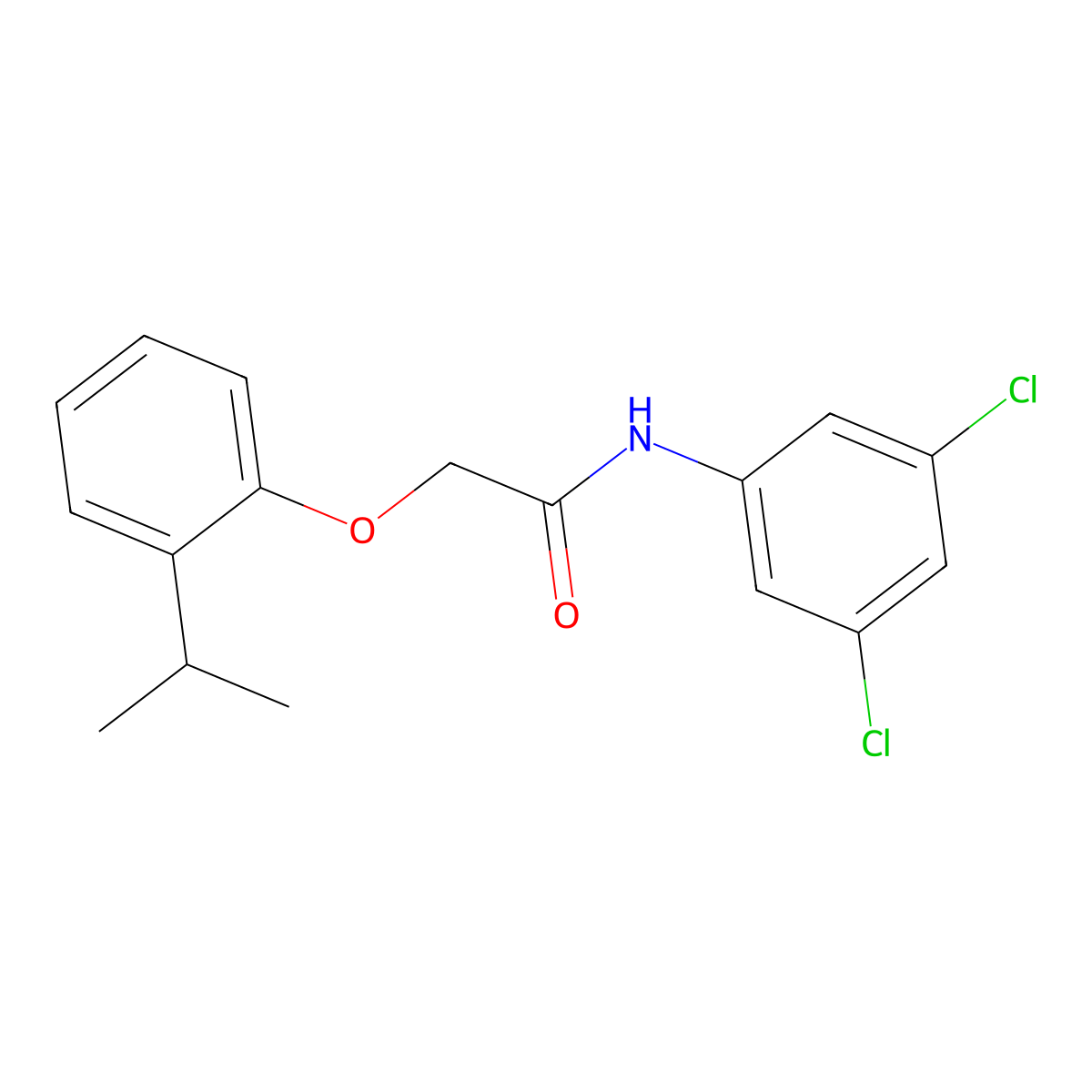 N-(3,5-dichlorophenyl)-2-(2-isopropylphenoxy)acetamide molecular structure, CAS 449154-30-7