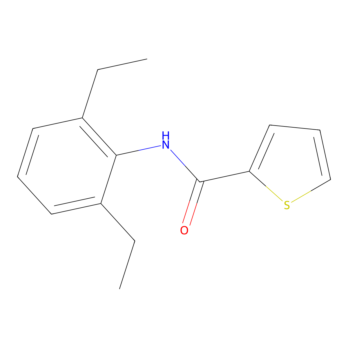 N-(2,6-diethylphenyl)thiophene-2-carboxamide molecular structure, CAS 449154-56-7