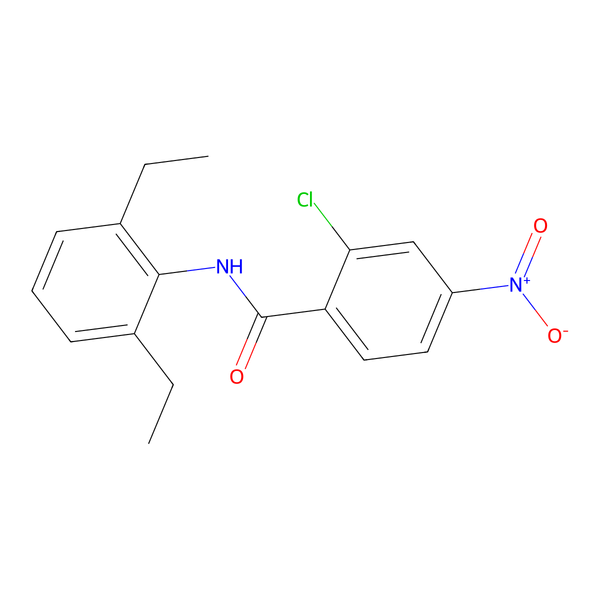 2-chloro-N-(2,6-diethylphenyl)-4-nitrobenzamide molecular structure, CAS 449154-59-0