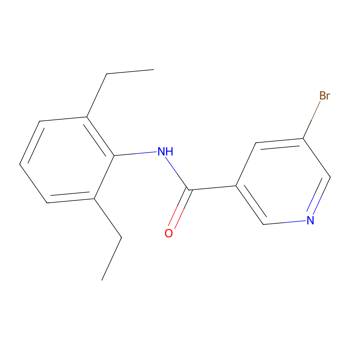 5-bromo-N-(2,6-diethylphenyl)nicotinamide molecular structure, CAS 449154-76-1