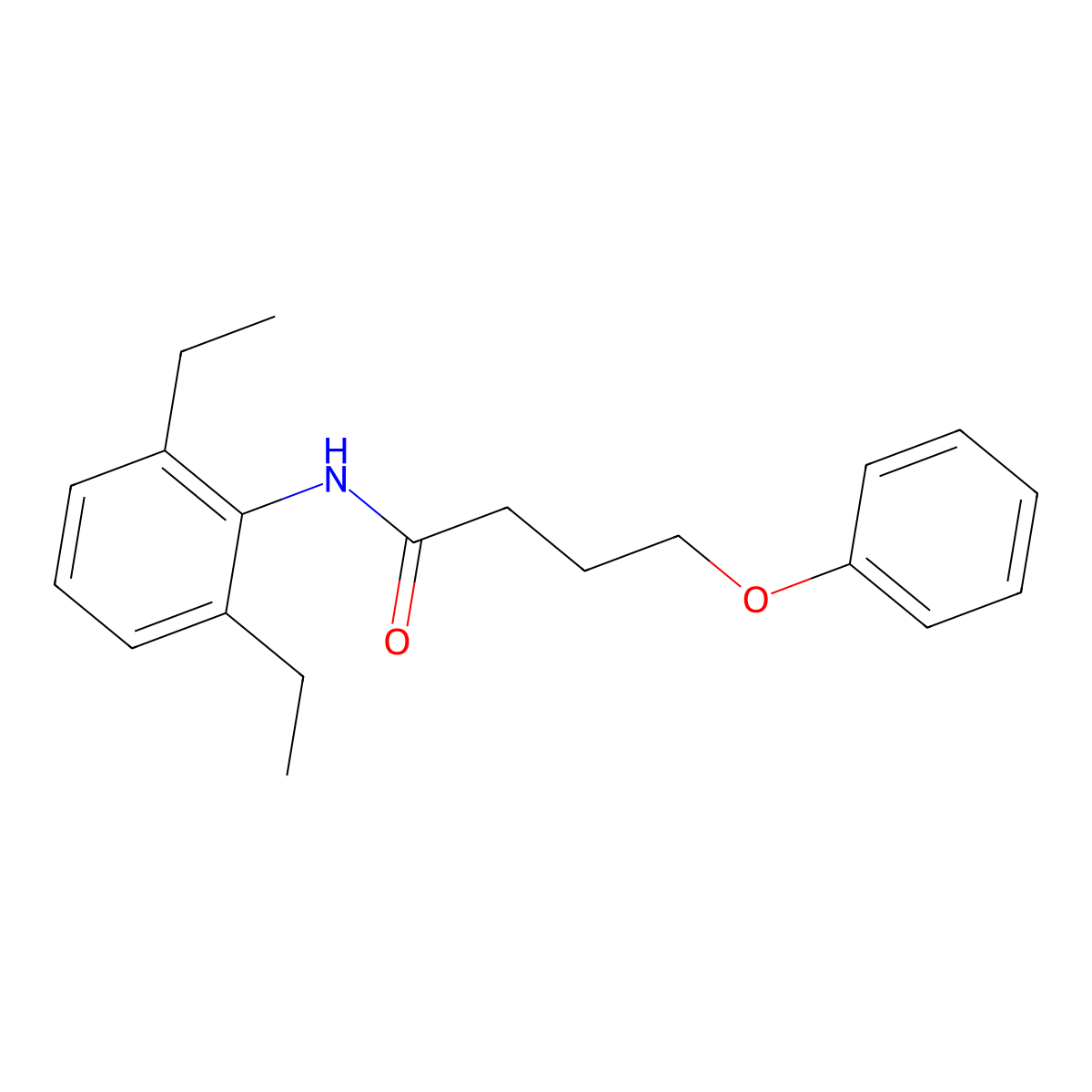 N-(2,6-diethylphenyl)-4-phenoxybutanamide molecular structure, CAS 449155-20-8