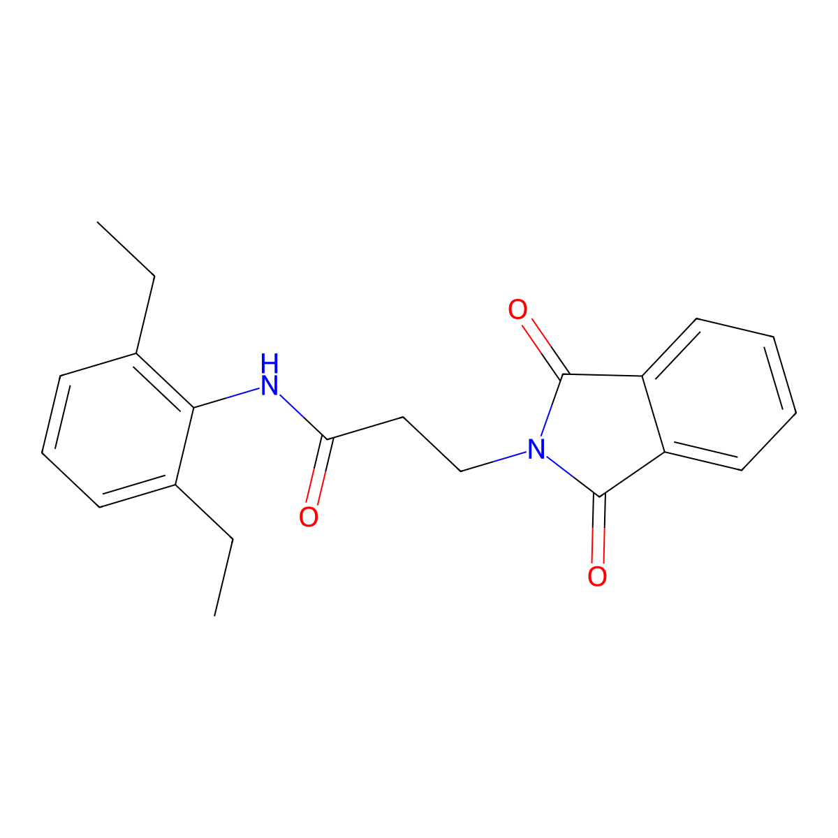 N-(2,6-diethylphenyl)-3-(1,3-dioxo-1,3-dihydro-2H-isoindol-2-yl)propanamide molecular structure, CAS 449155-28-6