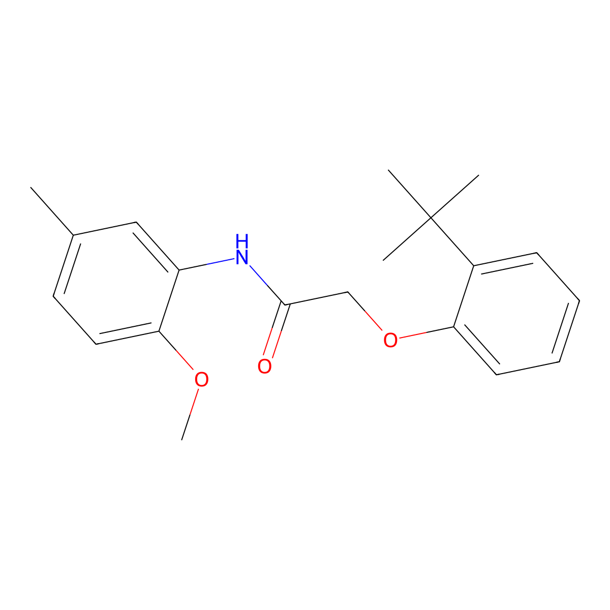 2-(2-tert-butylphenoxy)-N-(2-methoxy-5-methylphenyl)acetamide molecular structure, CAS 449155-48-0