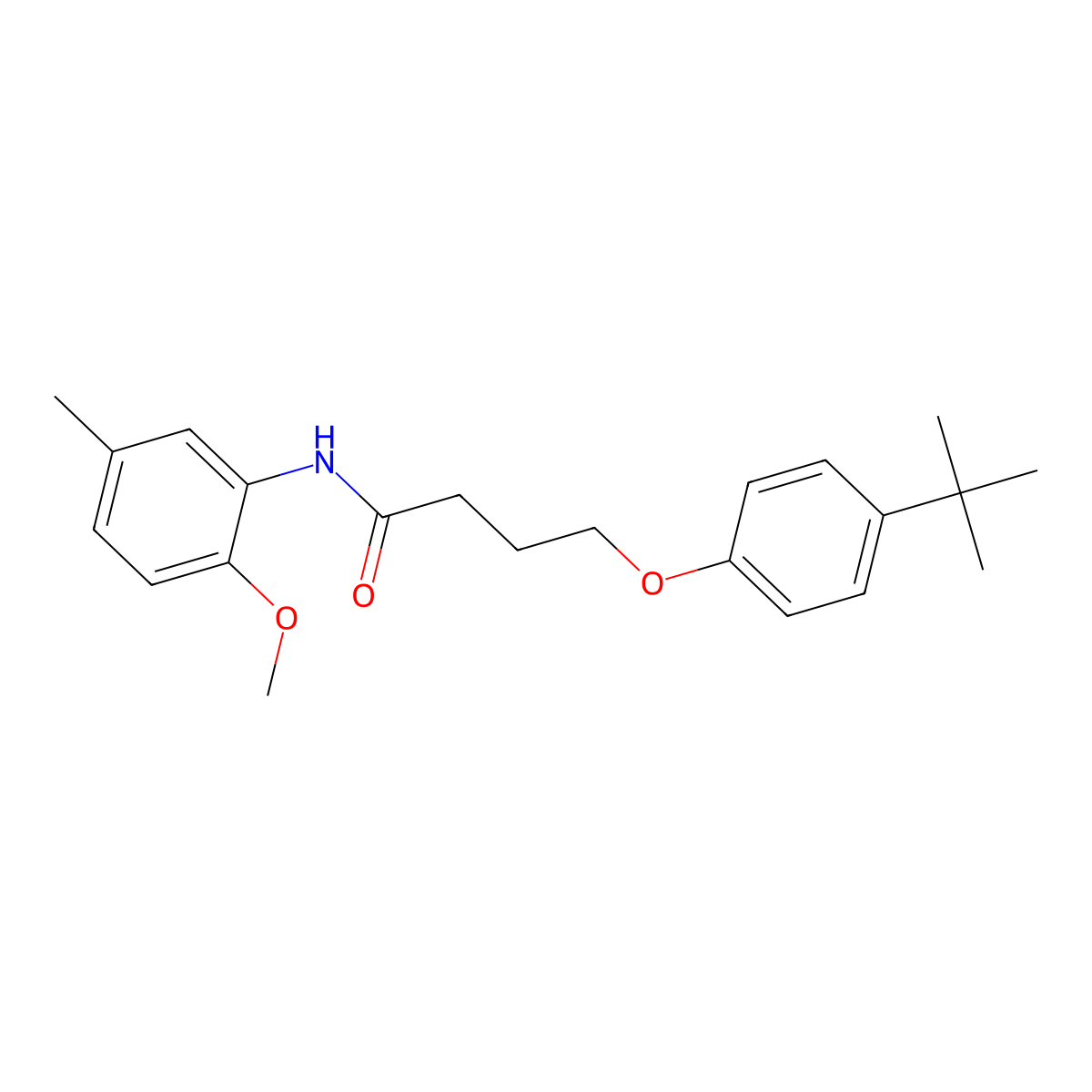 4-(4-tert-butylphenoxy)-N-(2-methoxy-5-methylphenyl)butanamide molecular structure, CAS 449155-72-0