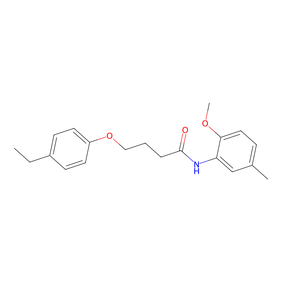 4-(4-ethylphenoxy)-N-(2-methoxy-5-methylphenyl)butanamide molecular structure, CAS 449155-74-2