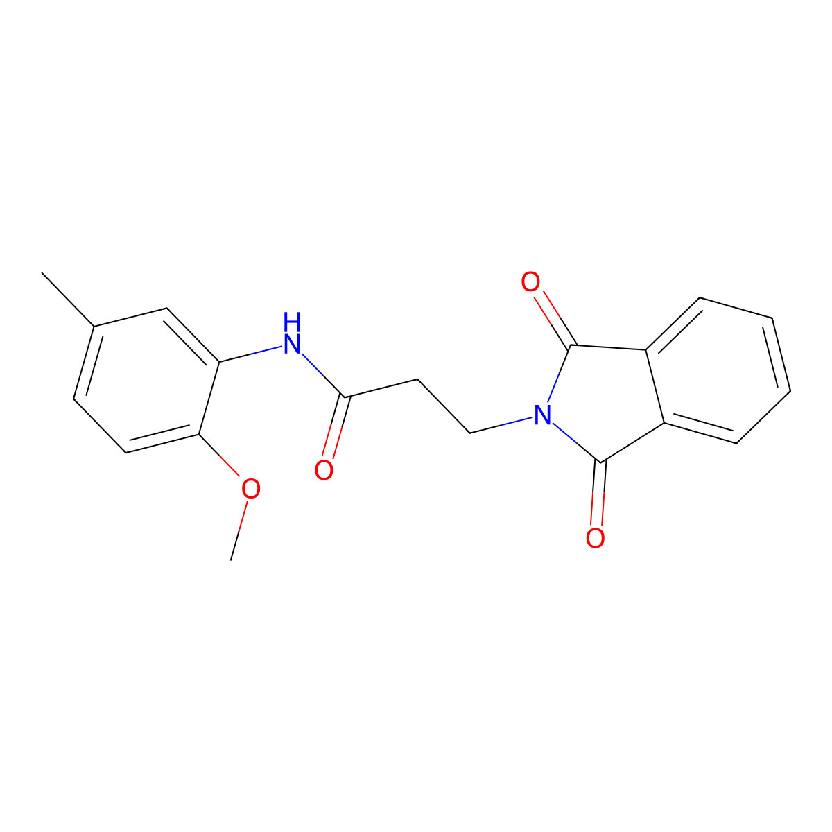 3-(1,3-dioxoisoindol-2-yl)-N-(2-methoxy-5-methylphenyl)propanamide molecular structure, CAS 449155-76-4