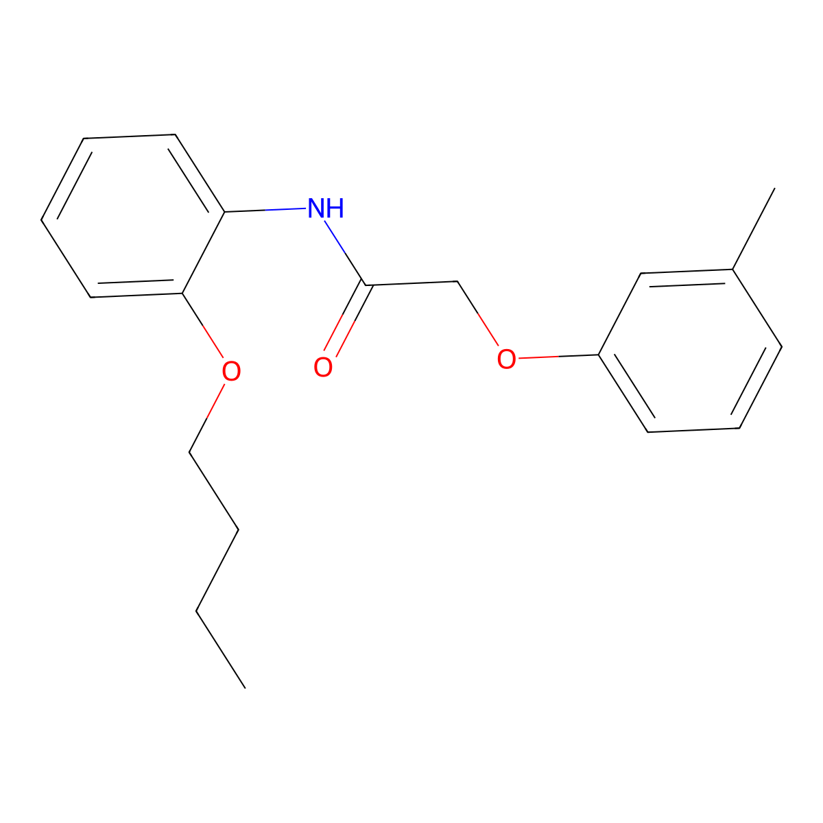 N-(2-butoxyphenyl)-2-(3-methylphenoxy)acetamide molecular structure, CAS 449167-07-1