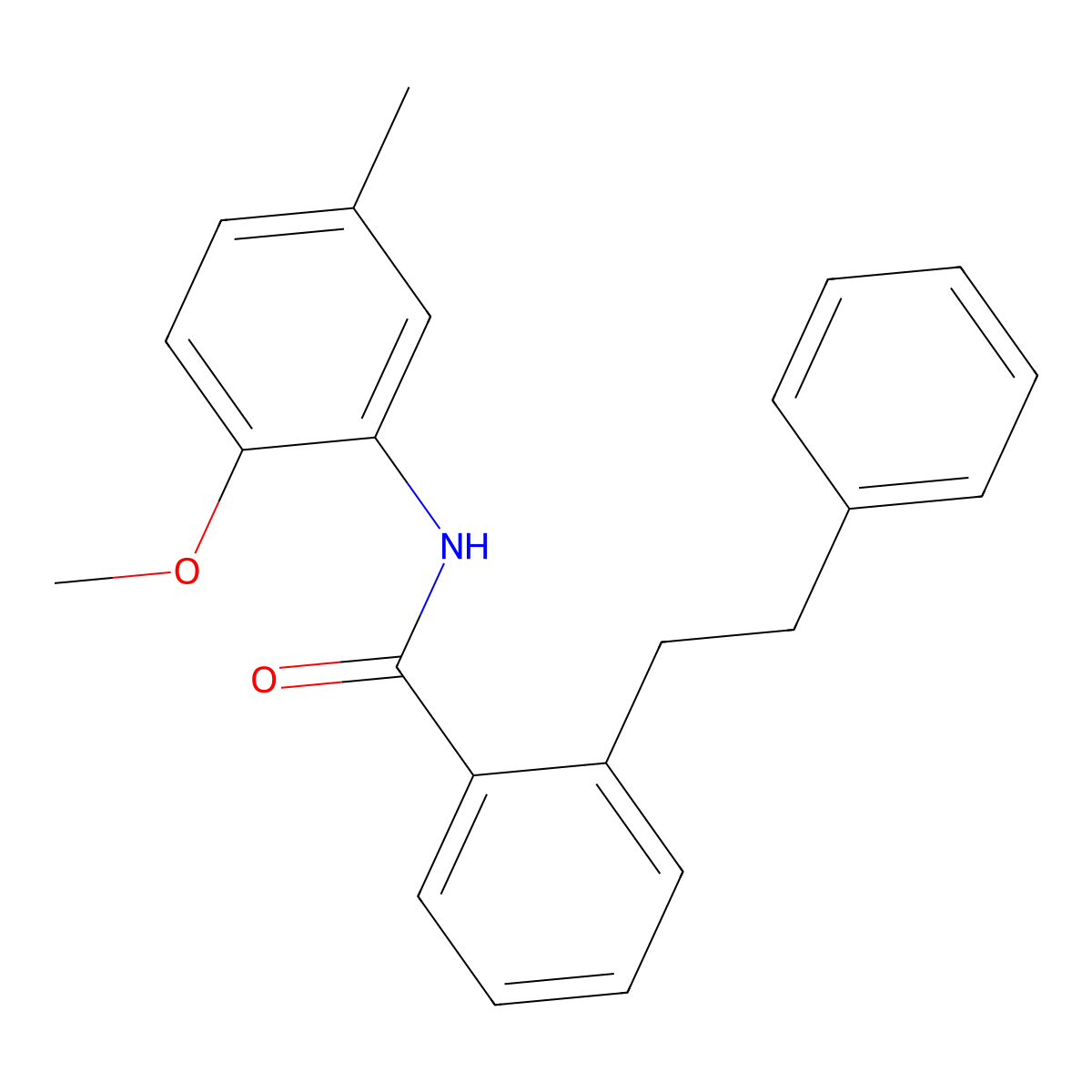 N-(2-methoxy-5-methylphenyl)-2-(2-phenylethyl)benzamide molecular structure, CAS 449167-70-8