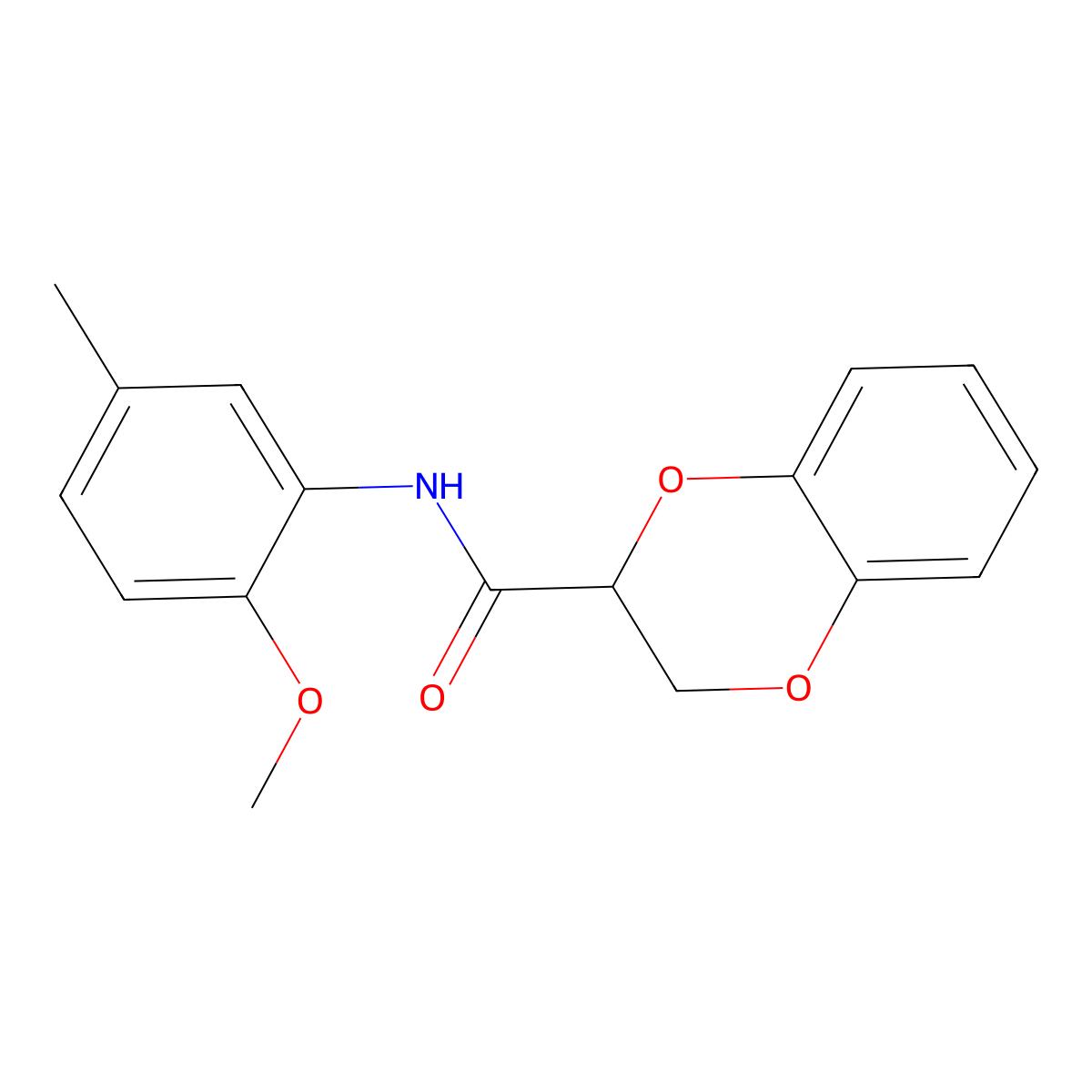N-(2-methoxy-5-methylphenyl)-2,3-dihydro-1,4-benzodioxine-2-carboxamide molecular structure, CAS 449167-78-6