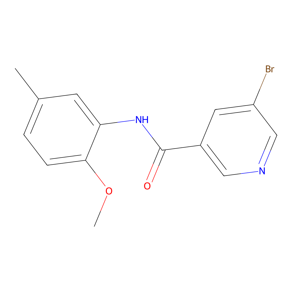 5-bromo-N-(2-methoxy-5-methylphenyl)pyridine-3-carboxamide molecular structure, CAS 449167-80-0