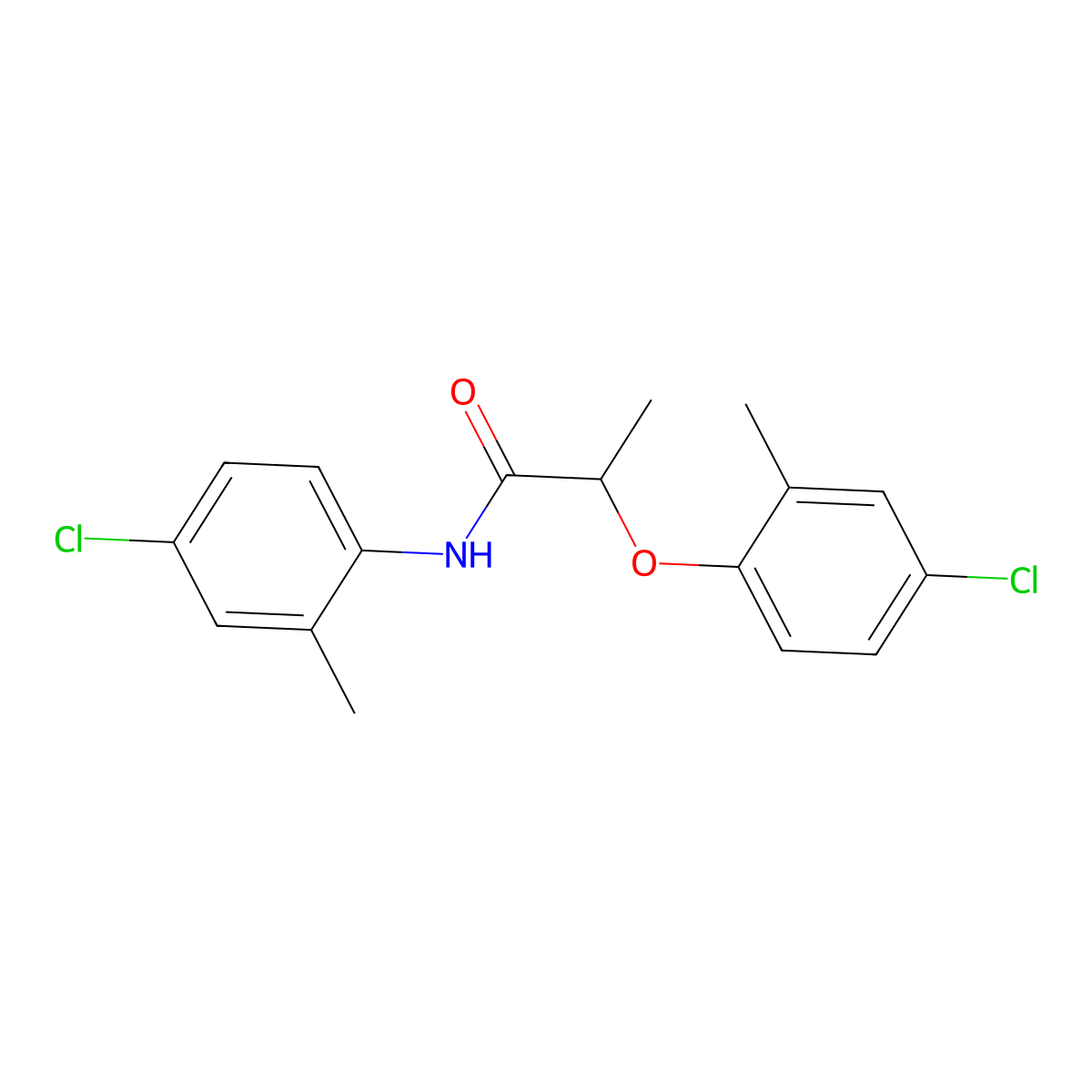 2-(4-chloro-2-methylphenoxy)-N-(4-chloro-2-methylphenyl)propanamide molecular structure, CAS 449167-88-8