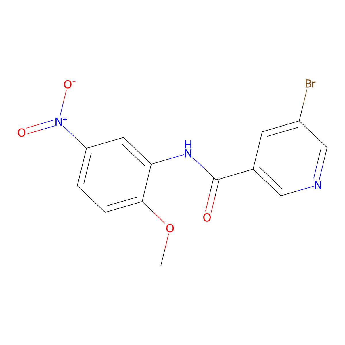 5-bromo-N-(2-methoxy-5-nitrophenyl)nicotinamide molecular structure, CAS 449168-06-3
