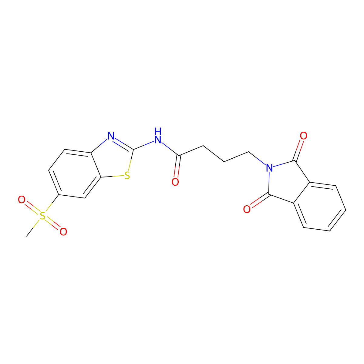 4-(1,3-dioxo-1,3-dihydro-2H-isoindol-2-yl)-N-[6-(methylsulfonyl)-1,3-benzothiazol-2-yl]butanamide molecular structure, CAS 449169-33-9