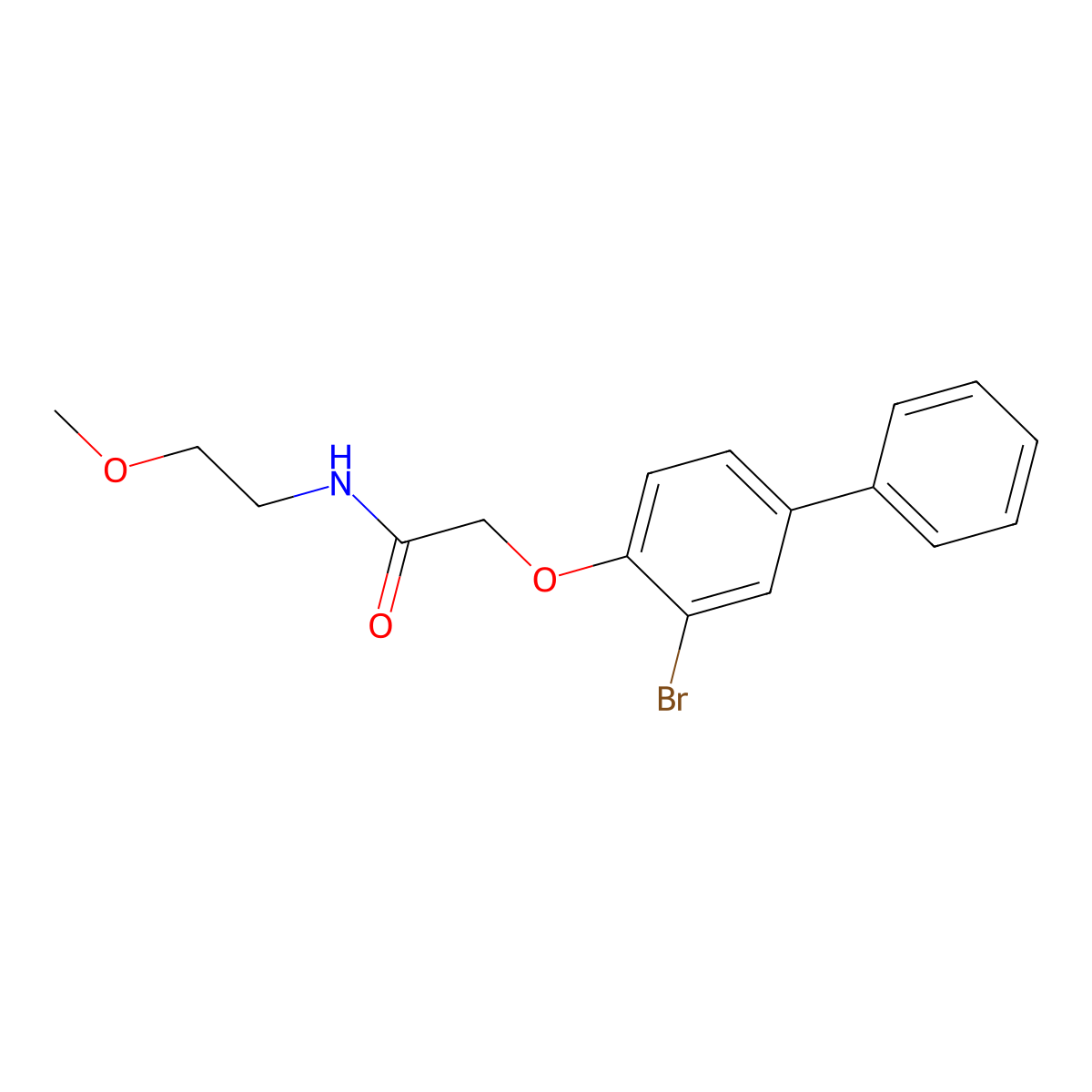 2-(2-bromo-4-phenylphenoxy)-N-(2-methoxyethyl)acetamide molecular structure, CAS 449169-54-4