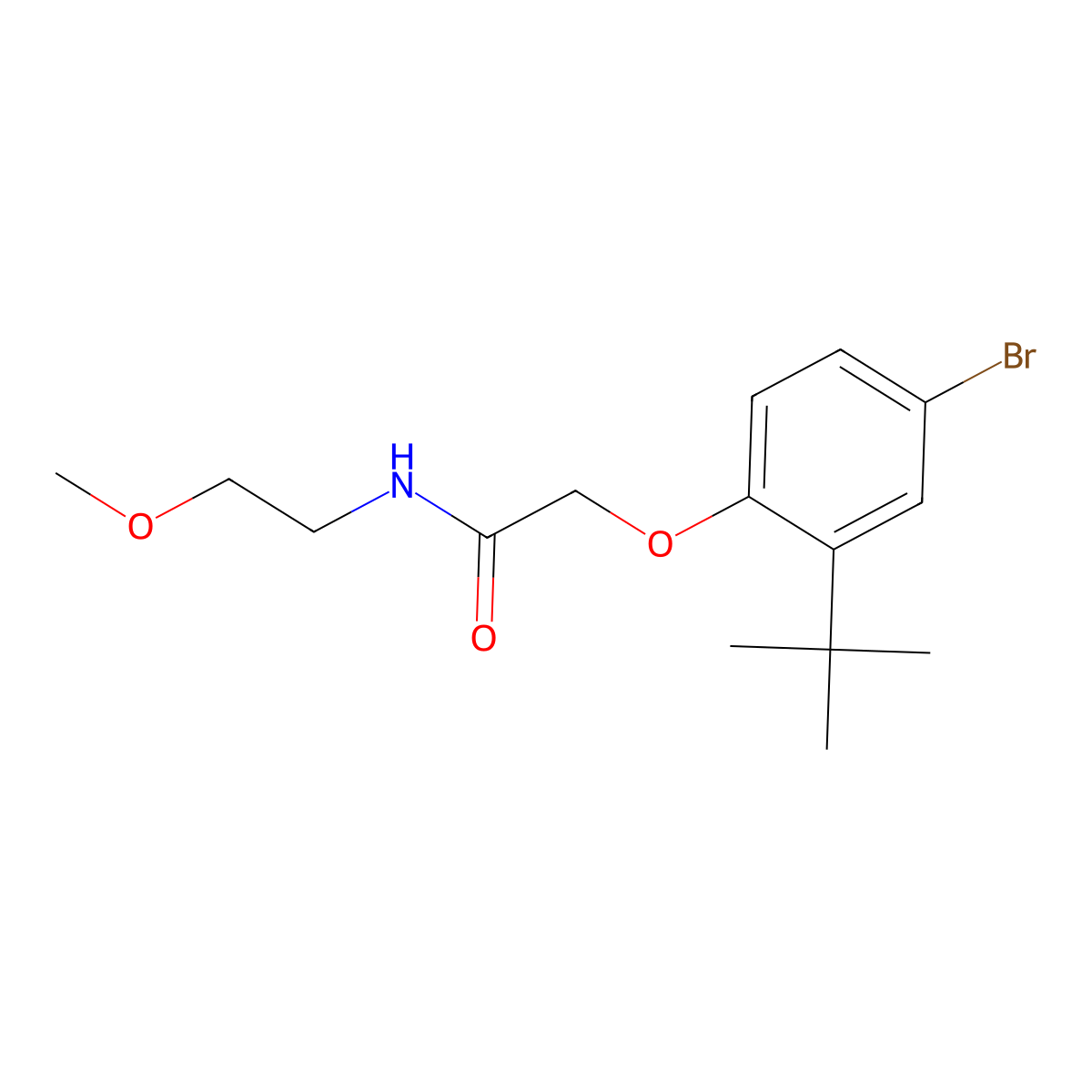 2-(4-bromo-2-tert-butylphenoxy)-N-(2-methoxyethyl)acetamide molecular structure, CAS 449169-56-6