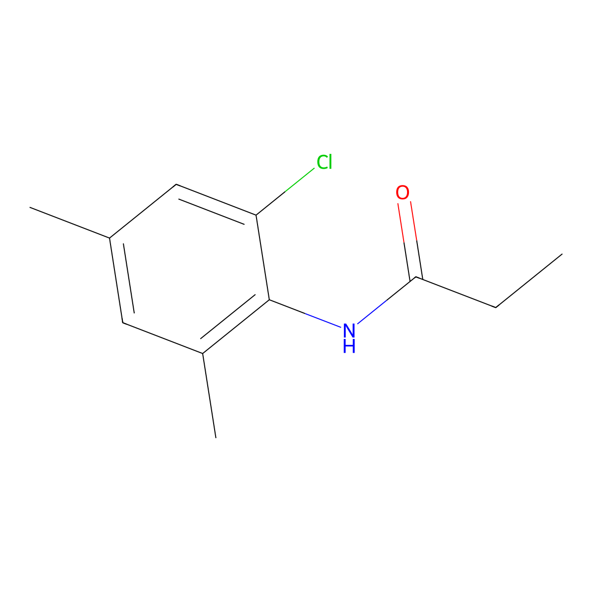 N-(2-chloro-4,6-dimethylphenyl)propanamide molecular structure, CAS 449169-84-0