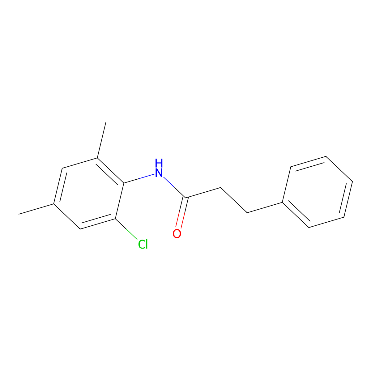 N-(2-chloro-4,6-dimethylphenyl)-3-phenylpropanamide molecular structure, CAS 449169-91-9