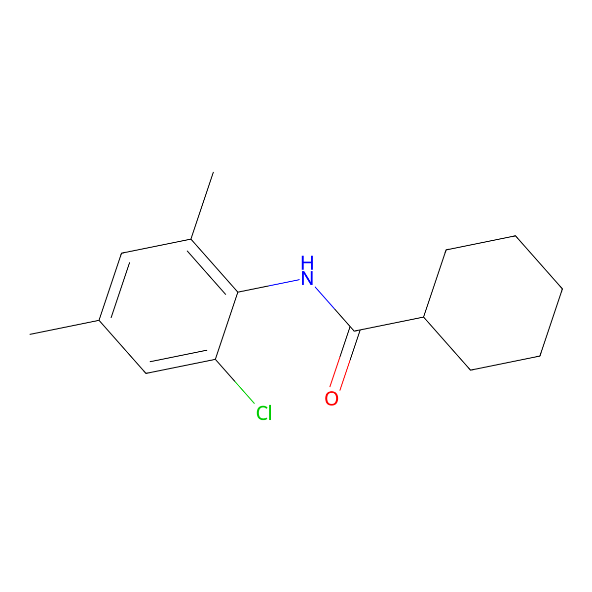 N-(2-chloro-4,6-dimethylphenyl)cyclohexanecarboxamide molecular structure, CAS 449169-92-0