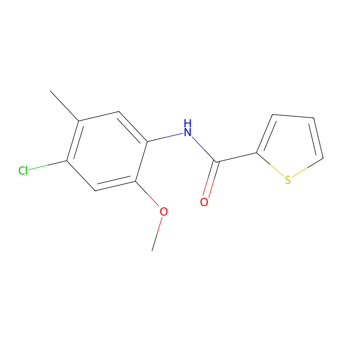 N-(4-chloro-2-methoxy-5-methylphenyl)thiophene-2-carboxamide molecular structure, CAS 449170-26-7