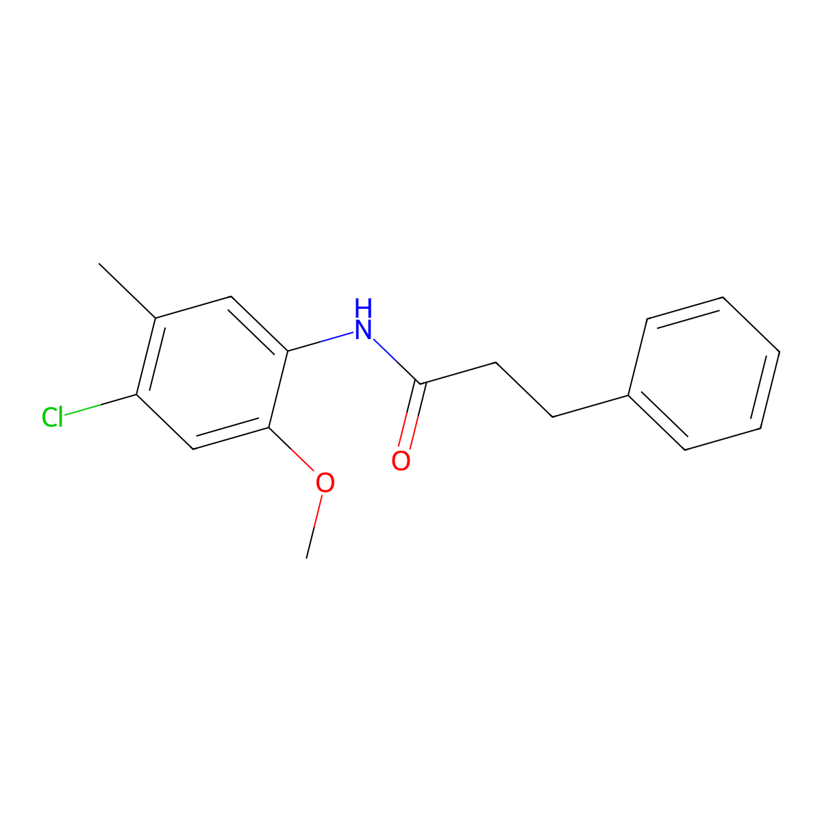 N-(4-chloro-2-methoxy-5-methylphenyl)-3-phenylpropanamide molecular structure, CAS 449170-27-8