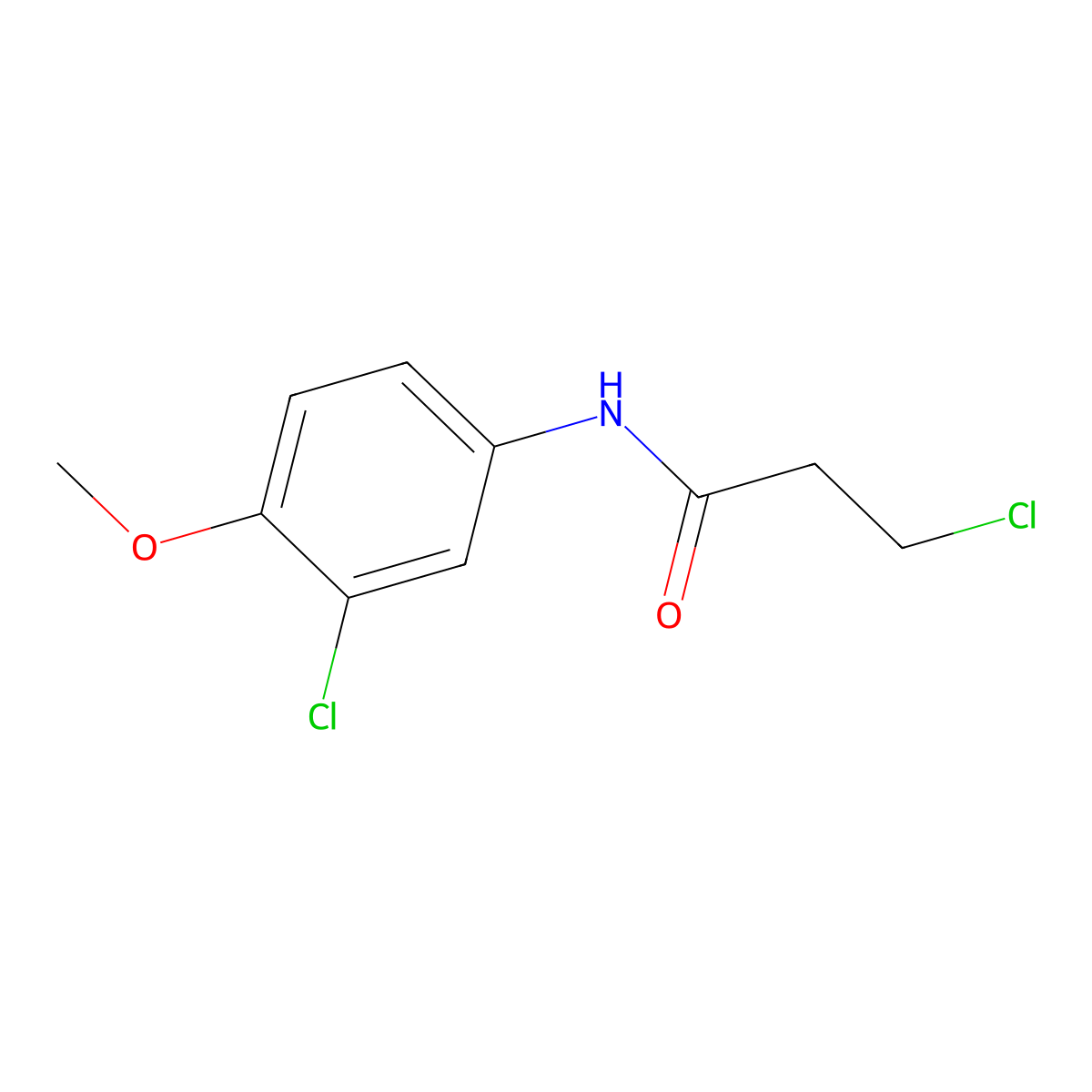 3-chloro-N-(3-chloro-4-methoxyphenyl)propanamide molecular structure, CAS 449170-55-2