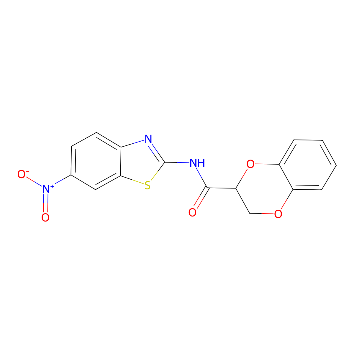 N-(6-nitrobenzo[d]thiazol-2-yl)-2,3-dihydrobenzo[b][1,4]dioxine-2-carboxamide molecular structure, CAS 449176-02-7
