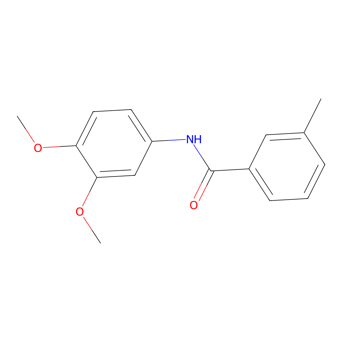 N-(3,4-dimethoxyphenyl)-3-methylbenzamide molecular structure, CAS 449177-39-3