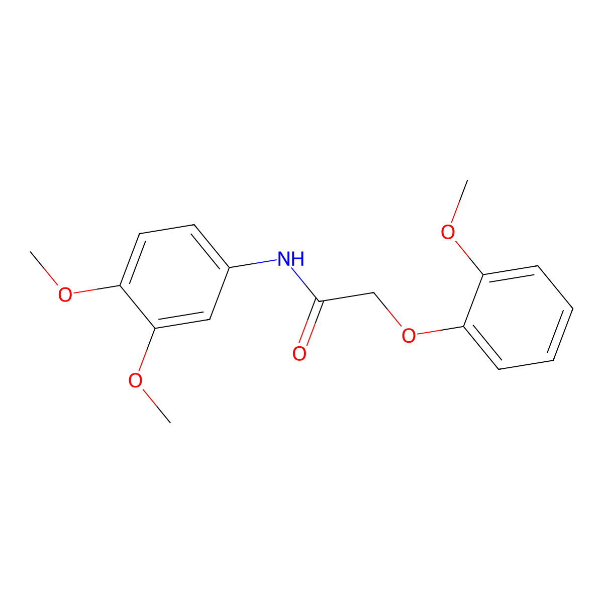 N-(3,4-dimethoxyphenyl)-2-(2-methoxyphenoxy)acetamide molecular structure, CAS 449177-74-6