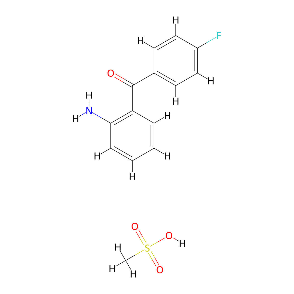 (2-Aminophenyl)(4-fluorophenyl)methanone methanesulfonate molecular structure, CAS 449181-32-2
