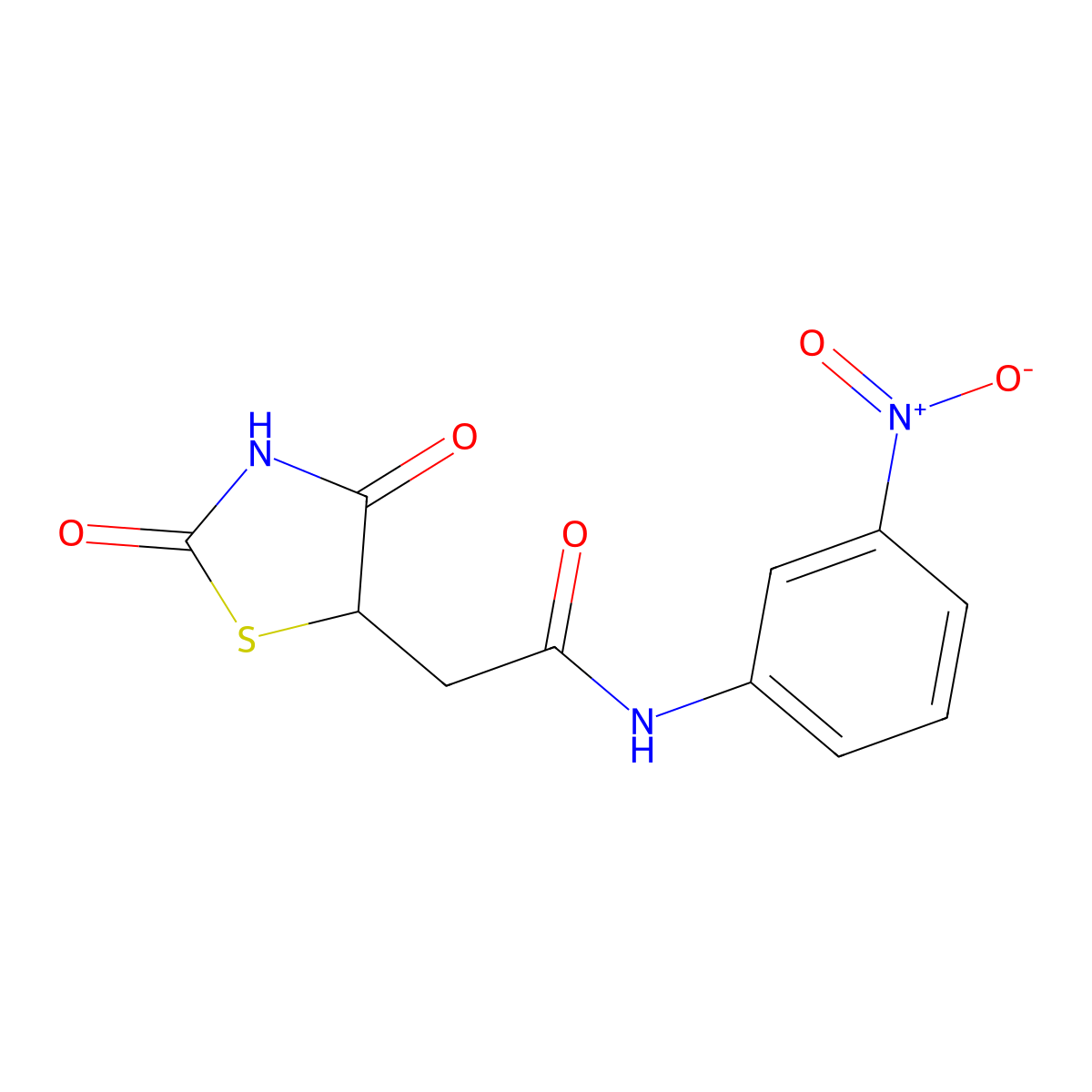 2-(2,4-dioxo-1,3-thiazolidin-5-yl)-N-(3-nitrophenyl)acetamide molecular structure, CAS 449185-79-9