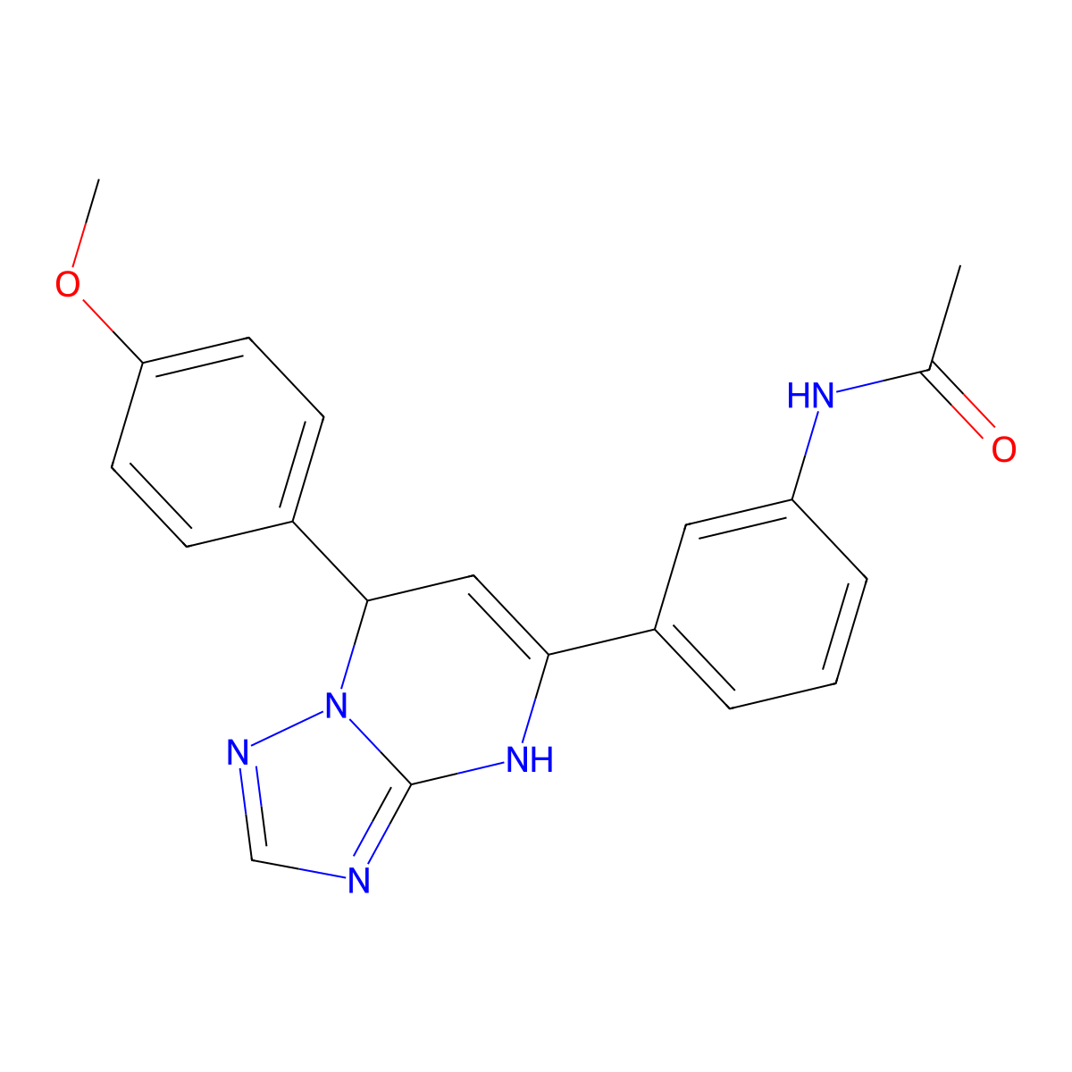 N-{3-[7-(4-methoxyphenyl)-4,7-dihydro[1,2,4]triazolo[1,5-a]pyrimidin-5-yl]phenyl}acetamide molecular structure, CAS 449185-98-2
