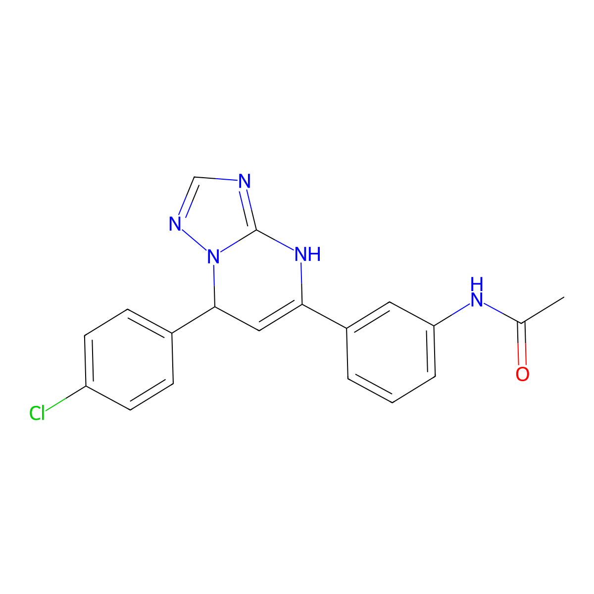N-(3-(7-(4-chlorophenyl)-4,7-dihydro-[1,2,4]triazolo[1,5-a]pyrimidin-5-yl)phenyl)acetamide molecular structure, CAS 449186-00-9