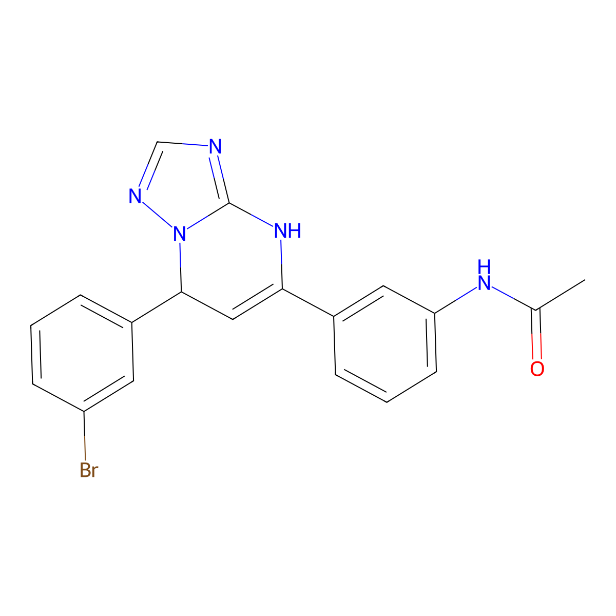 N-(3-(7-(3-bromophenyl)-4,7-dihydro-[1,2,4]triazolo[1,5-a]pyrimidin-5-yl)phenyl)acetamide molecular structure, CAS 449186-03-2