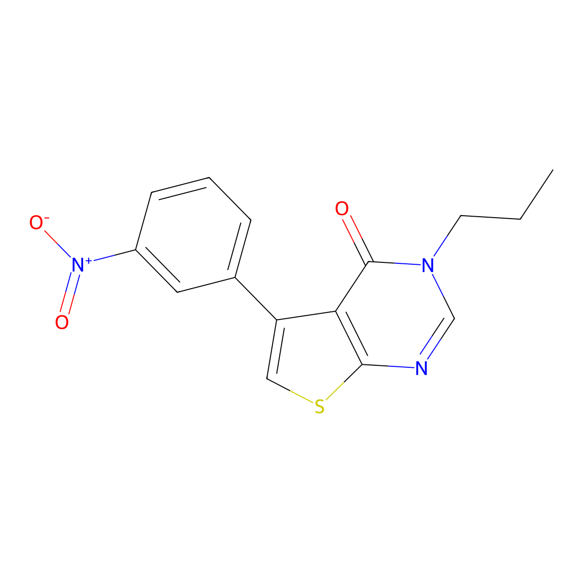 5-(3-Nitrophenyl)-3-propylthieno[2,3-d]pyrimidin-4-one molecular structure, CAS 449191-88-2
