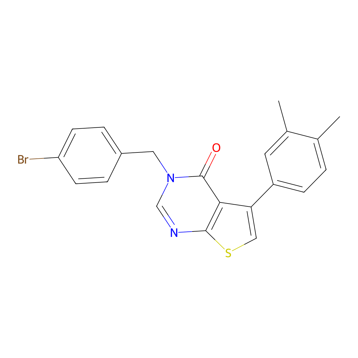 3-[(4-Bromophenyl)methyl]-5-(3,4-dimethylphenyl)thieno[2,3-d]pyrimidin-4-one molecular structure, CAS 449193-12-8