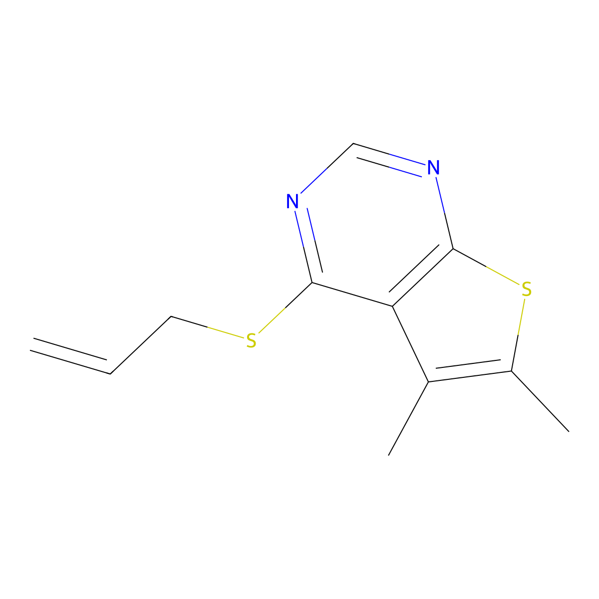 4-(Allylthio)-5,6-dimethylthieno[2,3-d]pyrimidine molecular structure, CAS 449195-47-5
