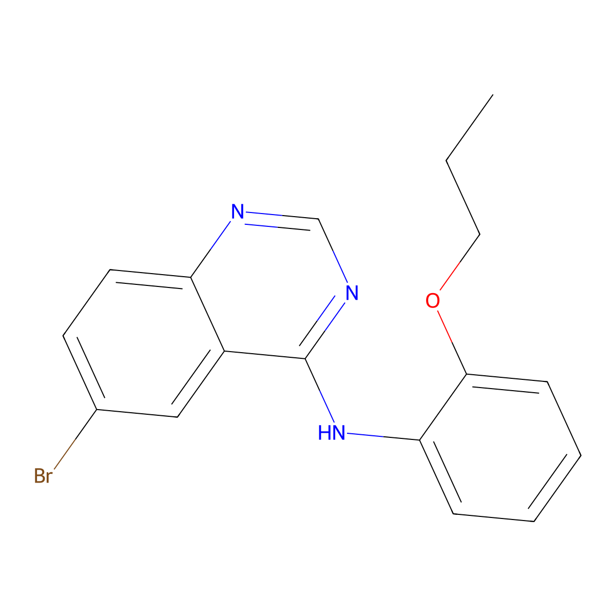 6-bromo-N-(2-propoxyphenyl)-4-Quinazolinamine molecular structure, CAS 449195-64-6